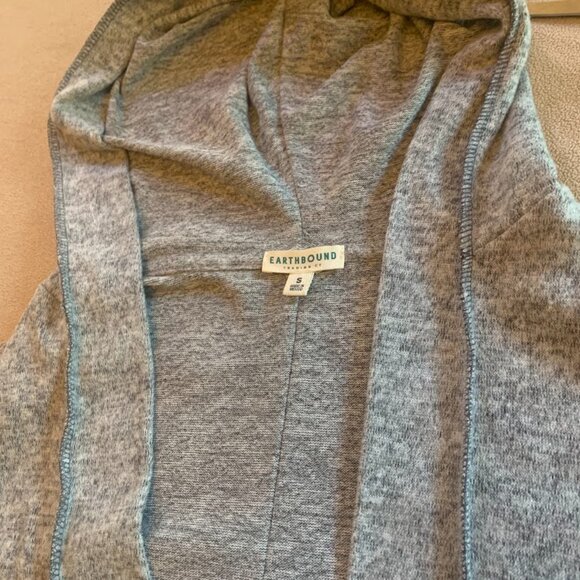 Earthbound Trading Company - Long open cardigan/duster with hood - Size S - Picture 2 of 6